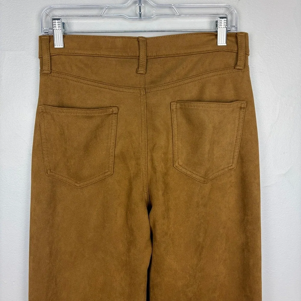 Banana Republic Ultra High-Rise Wide-Leg Vegan Suede Pant Tan Clean Girl Size 28